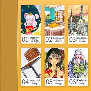 Touchmark 48-color alcohol marker set used for portrait, landscape, and fashion design drawings