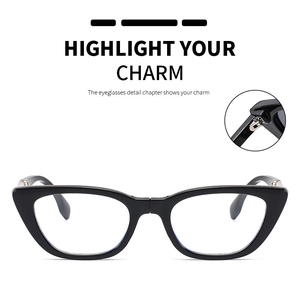 Detail view of foldable black cat-eye frames featuring durable metal hinges for fashion style