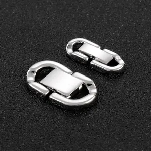 Polished Stainless Steel Jewelry Clasp Necklace Bracelet Connectors DIY Jewelry Making Finding Simple Round Edge Fashionable