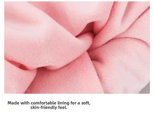 Close-up of pink thermal fleece lining showing soft texture for children's winter hats
