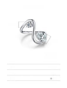 Detailed size chart for S925 sterling silver waterdrop ring with cubic zirconia stones