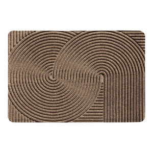 Brown PVC silk loop door mat with non-slip texture for indoor and outdoor entryway use