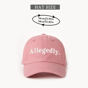 Casquette de baseball en coton rose avec broderie Allegedly et guide de taille