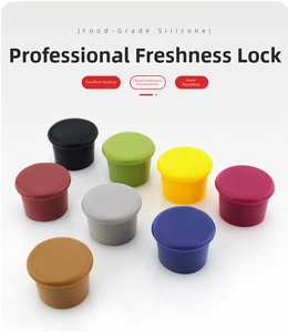 Eight colorful food-grade silicone wine stoppers for airtight bottle sealing and freshness