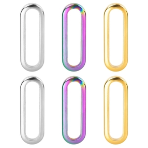 Oval Stainless Steel Pendant Connector For DIY Jewelry Making Minimalist Vacuum Plated High Polish Charm For Women