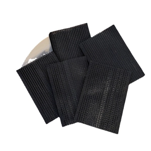 Set of black mesh magic hair pads for styling and securing bangs in a rectangle shape