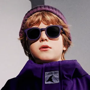 Fashionable purple polarized kids sunglasses with UV protection for boys and girls