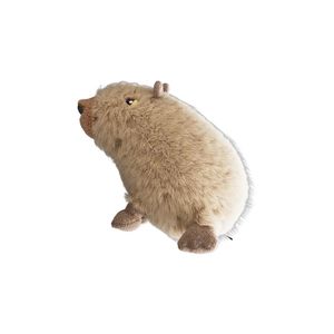 Jouet sonore en peluche capybara marron pour chien en fibres douces sur fond blanc pur