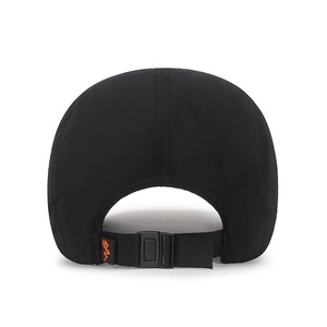 Back view of a black quick-dry outdoor sports cap with an adjustable buckle strap