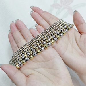 Waterproof stainless steel bead chain necklaces in silver and gold assorted sizes