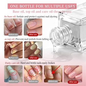 Macro shot of 3-in-1 nail oil showing before and after effects for nail growth and repair