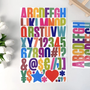 Colorful 2.5-inch adhesive letter and number stickers for classroom and mailbox decor