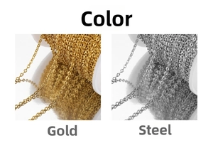 Detail of 18k gold and silver stainless steel sun flower chains for DIY jewelry making
