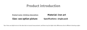 Detailed iron Christmas ornament specifications and material info for reindeer crafts