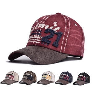 Vintage Embroidered Baseball Cap Washed Cotton Distressed Streetwear Adjustable Sunshade Hip Hop Hat For Men Women