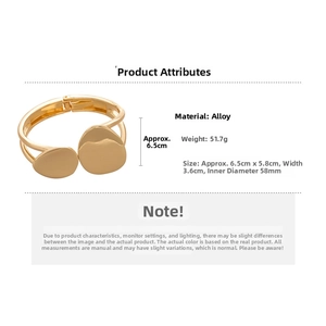 Detail of matte gold irregular geometric double-layer open cuff bangle for women
