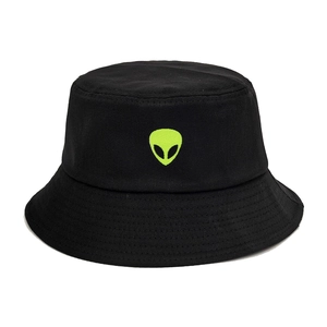 Bob En Coton Avec Broderie Alien Protection Solaire Chapeau De Pêcheur Pliable Streetwear Unisexe