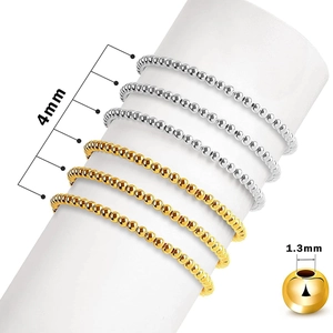 6 sets of 4mm silver and gold round spacer beads for DIY bracelet jewelry making
