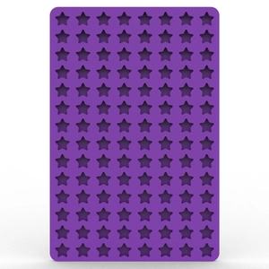 Purple silicone mold with 84 small star cavities for baking Halloween candies and chocolates