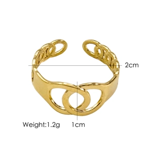 Detailed view of 14K gold plated ring showing 2cm inner diameter and 1.2g weight specs