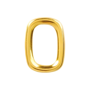 Minimalist gold 304 stainless steel geometric square hollow pendant with mirror finish