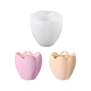 Molde de silicona para tulipanes de 6 pétalos para velas aromáticas y yeso artesanal