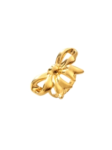 Detailed close-up of 18k gold plated stainless steel ring with vintage butterfly design