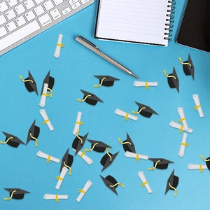 Graduation Confetti Paper Table Scatters Mini Graduation Caps And Scroll Diplomas For Party Celebration Photography Props