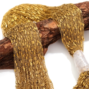 Chaîne tubulaire en acier inoxydable plaqué or 18k pour la création de bijoux DIY