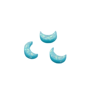 Blue crescent moon opal resin beads with 1.5mm hole for DIY jewelry making accessories