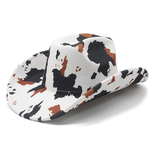 Cow Print Western Cowboy Hat Wide Brim Polyester Cotton Vintage Retro Outdoor Streetwear Party Cosplay Accessories