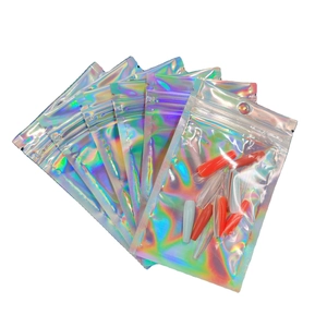 Holographic laser resealable bags with rainbow finish for jewelry and small accessories