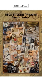Vintage PET deco stickers with butterfly and botanical patterns for journaling