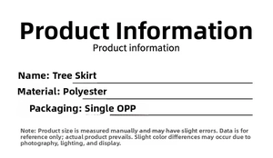 Detail view of 120cm Christmas tree skirt material specifications in polyester fabric