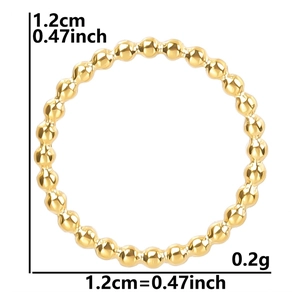 Detail view of 18k gold plated bubble textured ring showing 1.2cm size and 0.2g weight