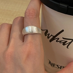 Minimalist 925 Sterling Silver Brushed Matte Open Ring For Women Adjustable Plain Band Ins Style Geometric Finger Jewelry