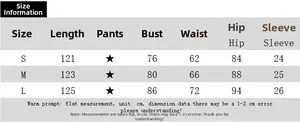 Size chart table with measurements for short sleeve V-neck vintage polka dot split dress