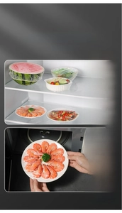 Food-grade elastic plastic wrap covers for refrigerator storage and microwave heating use