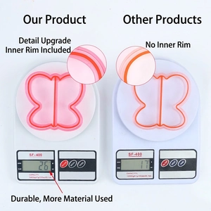 Comparison of butterfly sandwich molds: reinforced pink 26g versus standard orange 17g