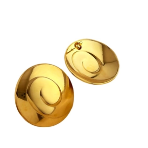 Minimalist 18K gold plated stainless steel spiral stud earrings with a high polish finish