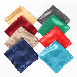 Solid Color Satin Satin-Like Square Scarf Elegant Professional Neckerchief Accessory Women
