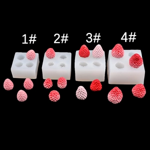 3D strawberry silicone molds in four sizes for DIY candles, soaps and cake decorating