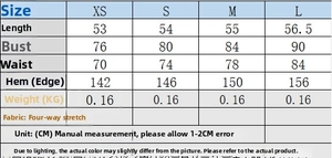 Size chart for halter polka dot backless top with chest and waist measurements in CM