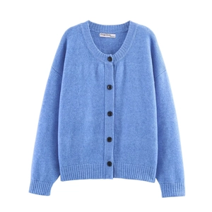 Cardigan In Maglia Morbida Da Donna Girocollo Con Bottoni Maglione A Maniche Lunga Top Casual