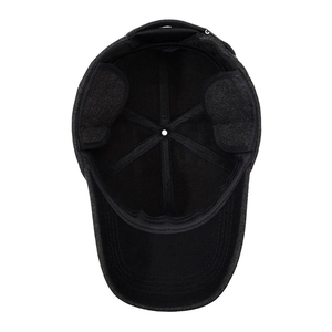 Winter thermal baseball cap with ear flaps for men, thickened gray padded outdoor hat