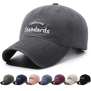 Vintage Baseball Cap Washed Cotton California Standards Letter Embroidery Adjustable Soft Top Retro Sun Hat For Women Men