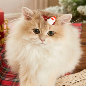 Christmas snowman pet hair clip for cats and small dogs, festive holiday hair accessory