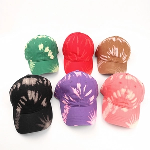 Casquettes de baseball tie-dye tendance en 6 couleurs avec visière courbée pour adultes