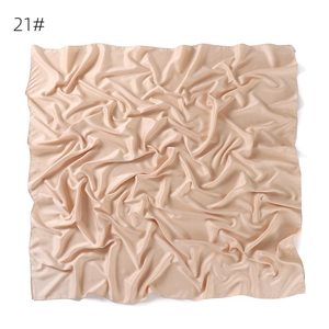 Solid color matte imitation silk satin large square scarf, soft and breathable style.