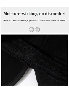 Detail view of the wide sweatband design inside the winter hat for sweat absorption